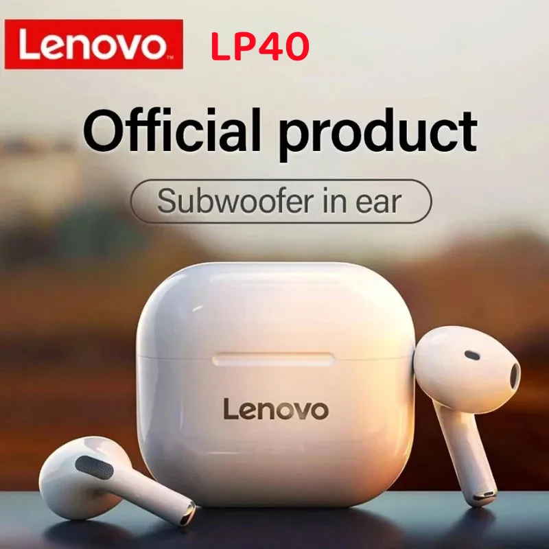 

Lenovo LP40 TWS Wireless Earphone NEW Original Semi-in-ear Design Headphones Dual Stereo Noise Reduction Bluetooth Headset