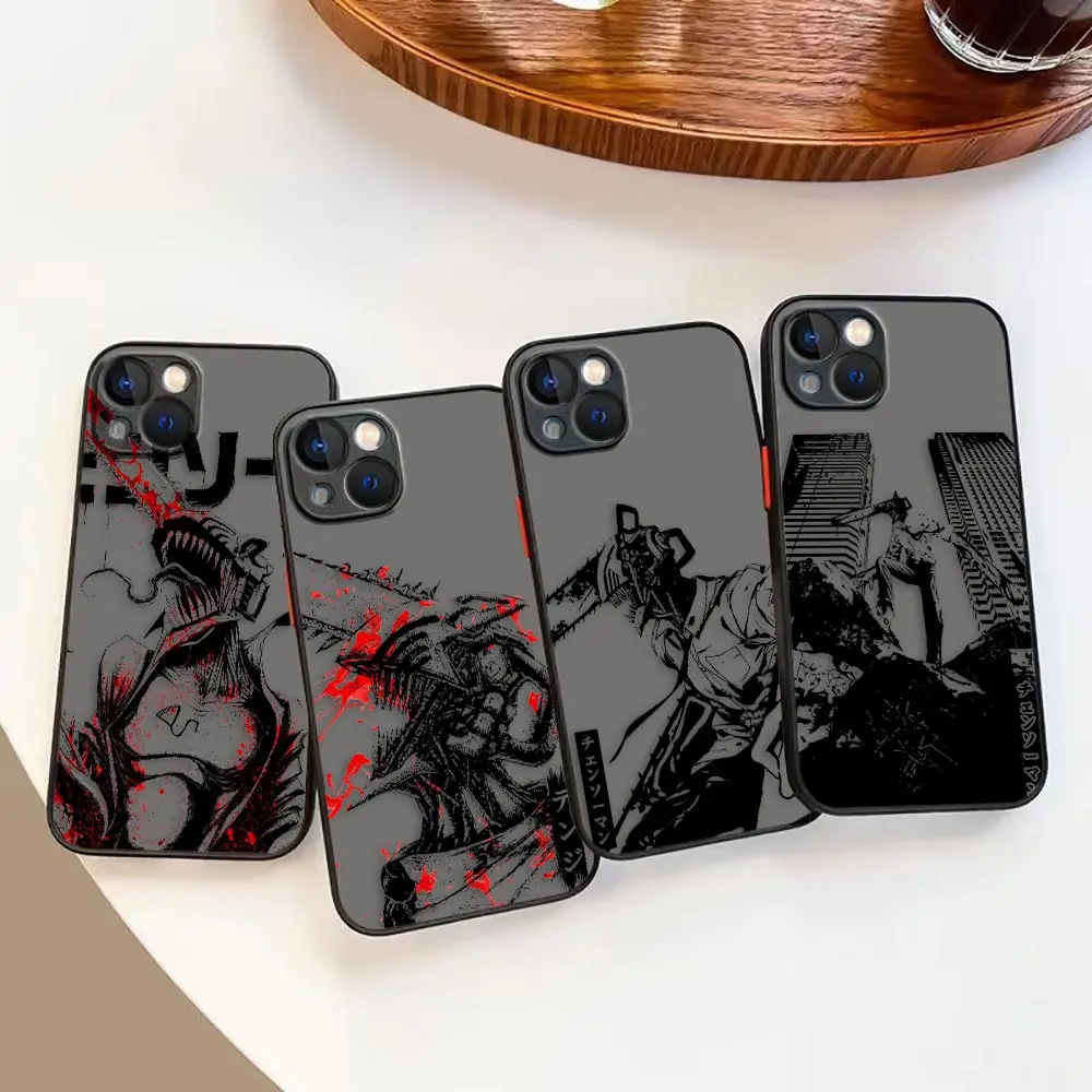 

Matte Case for iPhone Apple 14 13 11 12 MINI Pro XS Max XR X 7 8 SE 2022 15 6S Plus Case Funda Shell Anime Power Chainsaw Man