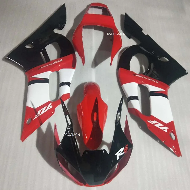 Фото Подходит для литья под давлением ABS, комплект обтекателя кузова для YAMAHA YZF-R6 1998-2002, красный и черный YZF-R6 98 99 00 01 02, горячая распродажа №1