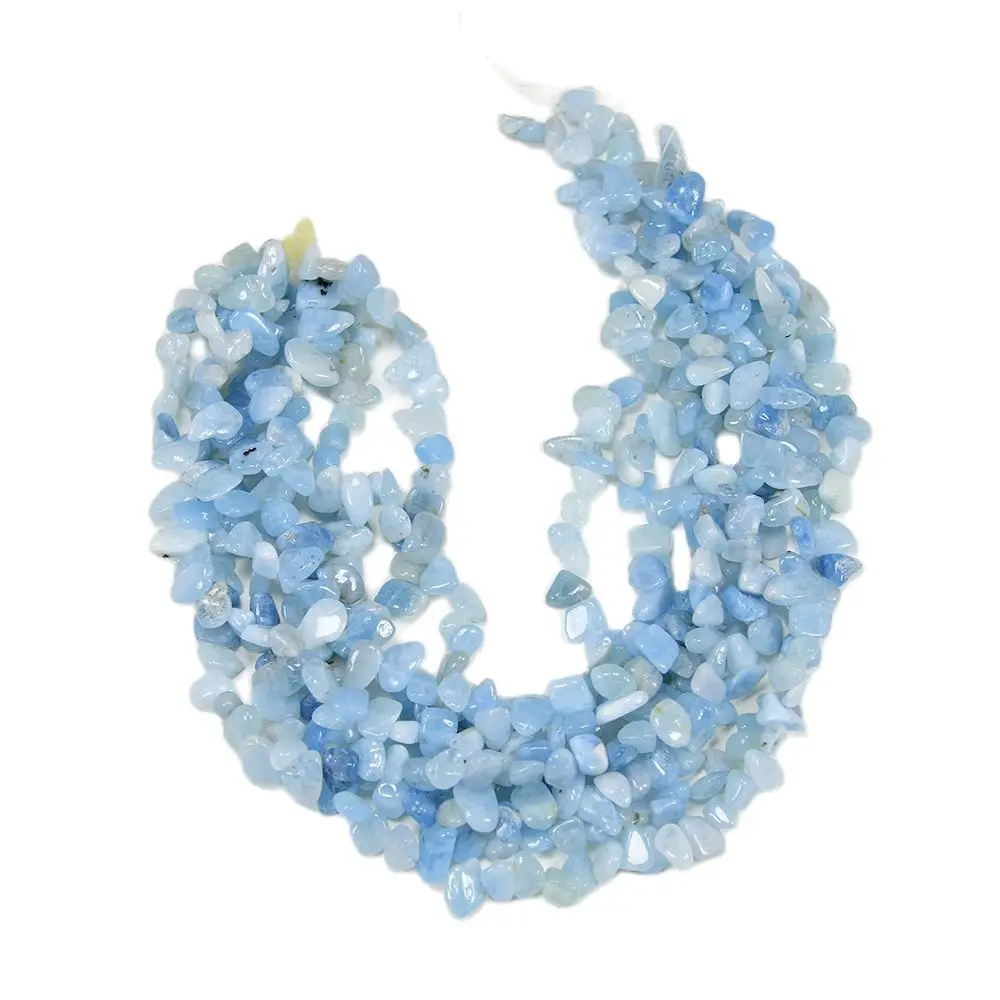 

APDGG 5 Strands Natural Blue Aquamarine Polished Top-drilled Freeform Nugget Loose Beads 15.5" Strand Jewelry Making DIY