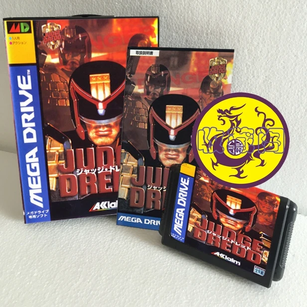 Судья Dredd с коробкой и ручным картриджем для 16-битной игровой карты Sega MD, MegaDrive Genesis System