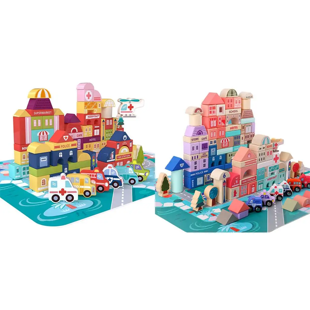 

Kids Wooden Building Blocks Construction Alphabet Letters Bricks Toy Colored