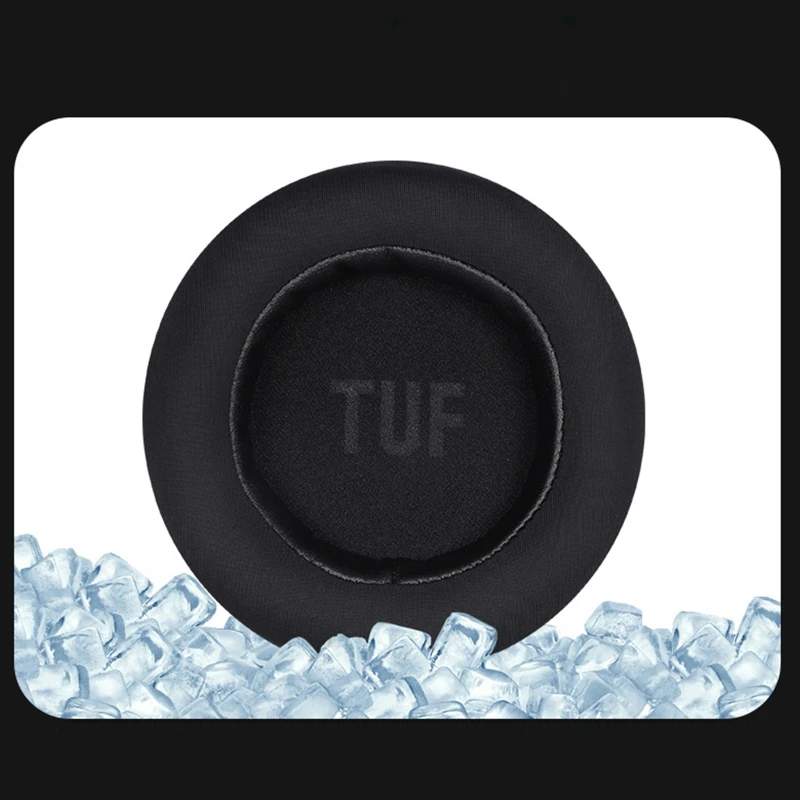

R91A Ice Silk Cloth Ear Pads Ear Cushions Compatible with ASUS TUF H7 Gaming Headphone Round Ear Cups Ear Pads Replacement