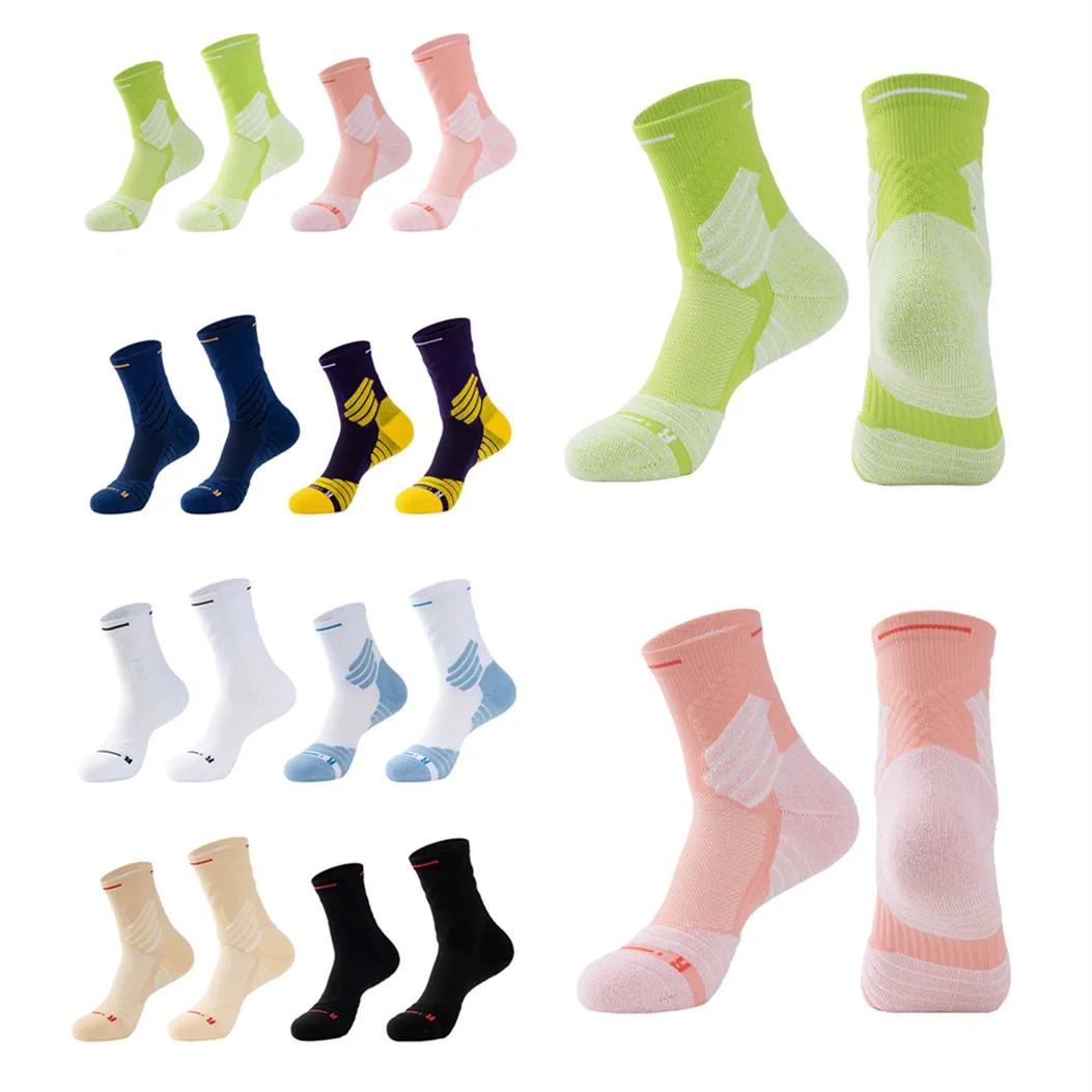 

Мужские спортивные носки для езды на велосипеде баскетболе бега спортивные носки весенние походные теннисные лыжные розовые женские велосипедные антискользящие носки