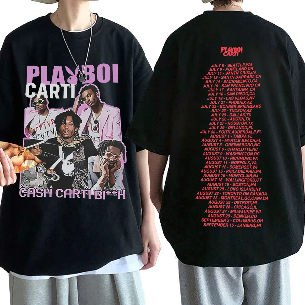 

Футболка Playboi Carti в стиле 90-х с графическим принтом, модная рубашка в стиле хип-хоп, топы, футболки оверсайз, уличная одежда в готическом стиле