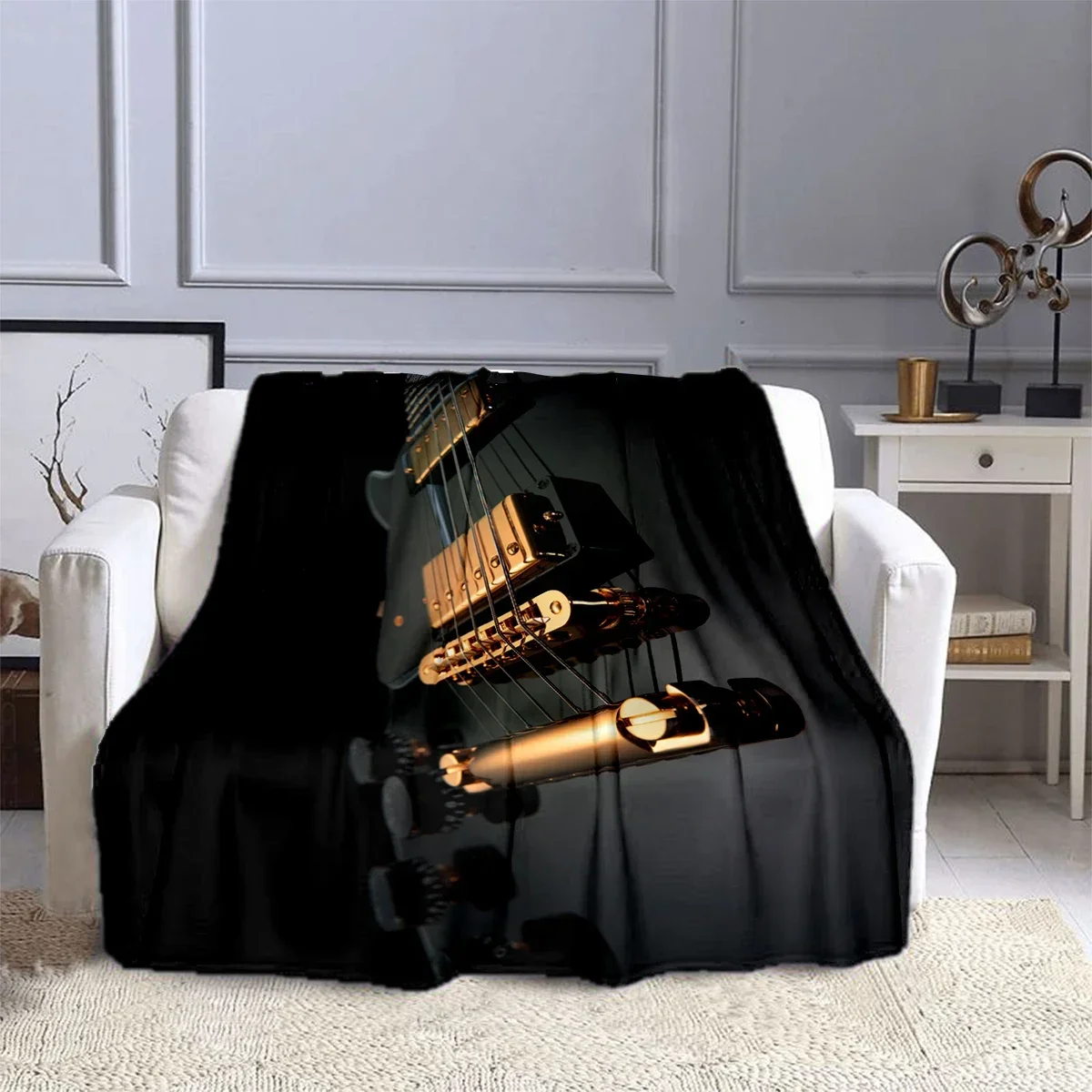 Одеяло детское Фланелевое для электрогитары мягкое удобное дома и путешествий
