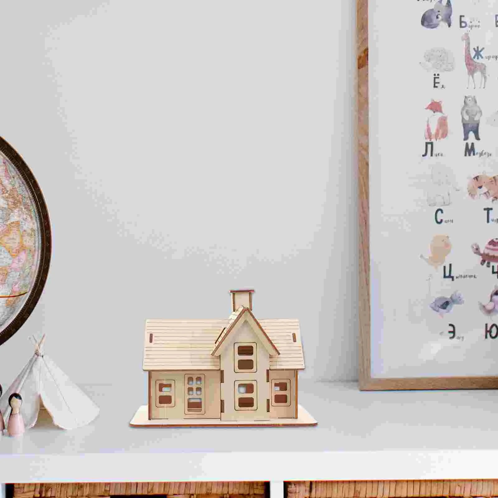 

Wooden House Model Puzzle Assembly Diorama 3d Assemble Puzzles Adult Rural Funny