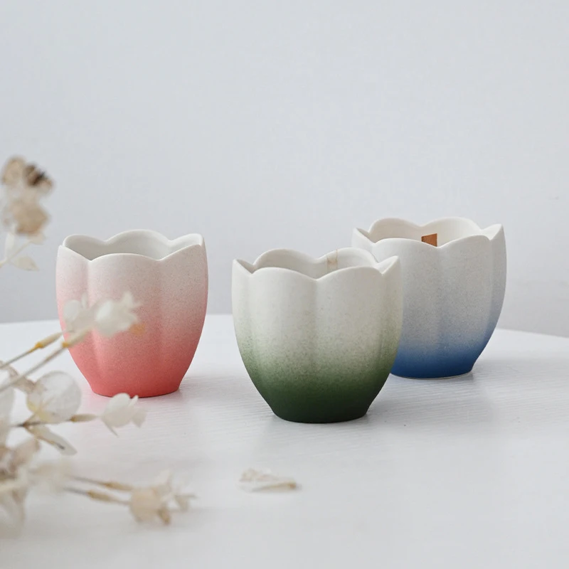 Gradient Pink/blue/green Candle Jar Aromatherapy Candle Diy Container Office Home Decor