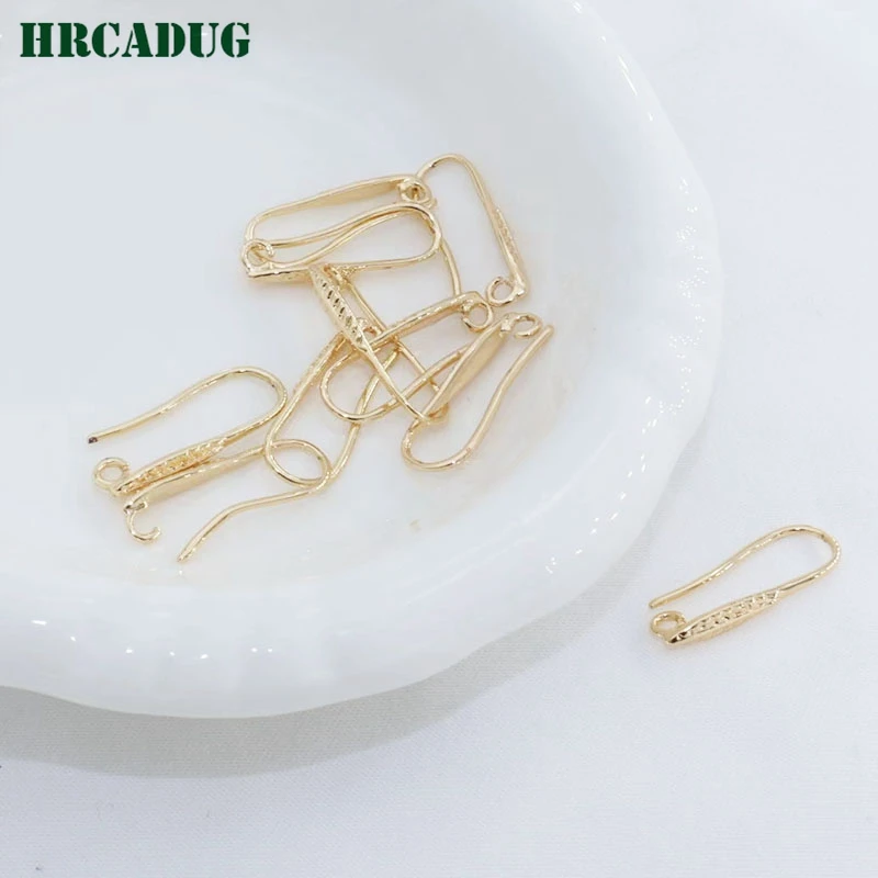 18K Gold-Plated Leaf U-Shaped Ear Hook Fashion Tassel Earring Hooks For DIY Jewelry Making Material Women's Earrings Accessories