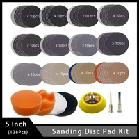 3 inch 128 pcs grit 60 10000 wet dry sander sheets with 1814shank backer plate and soft foam buffering pad for wood metal