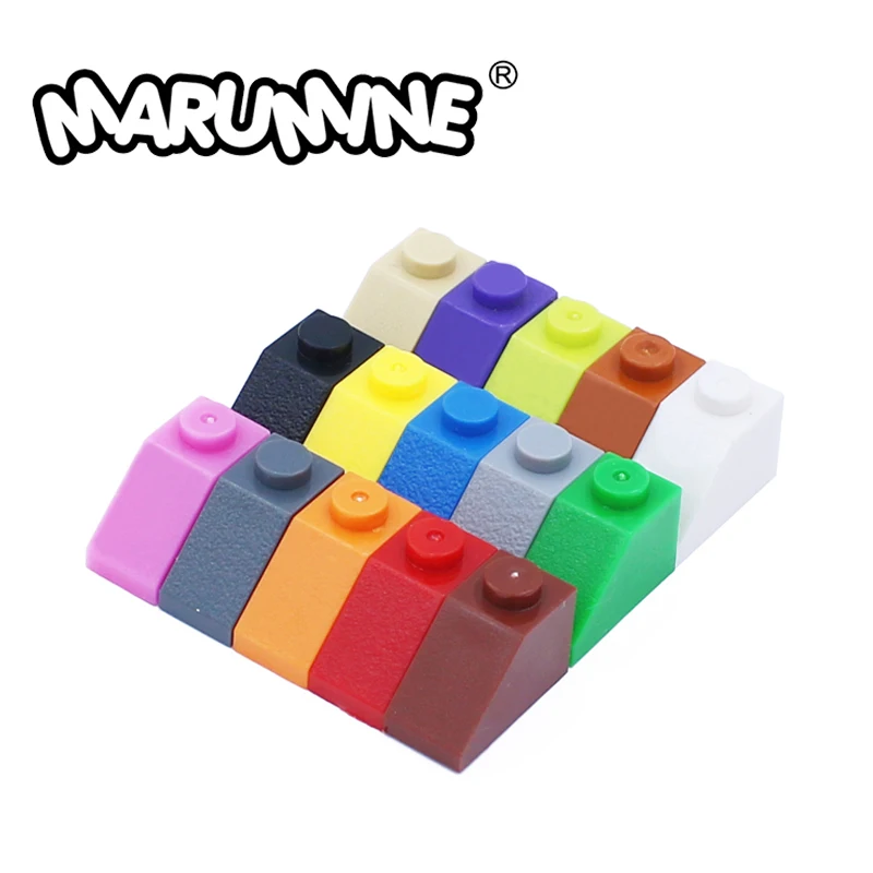 Кубики Marumine 1x2 наклонные детали MOC 3040 классические для создания конструктора