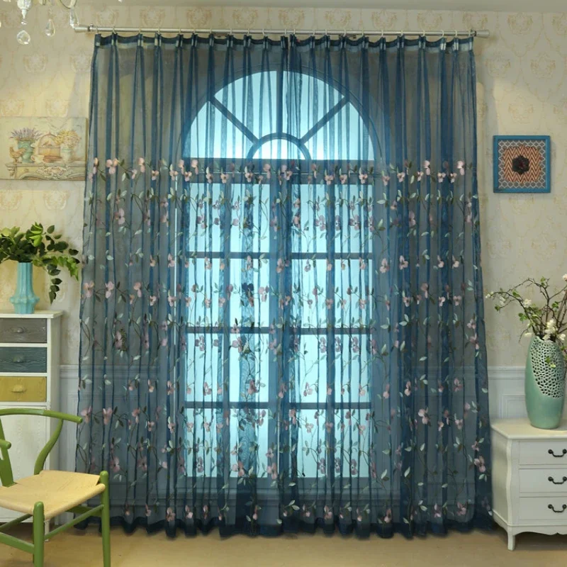 Красный вышитый цветочный узор с шторами в китайском стиле для гостиной спальни