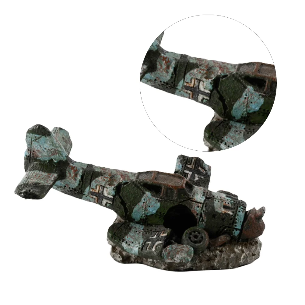 Миниатюрный полимерный самолёт для аквариума искусственный самолет украшение