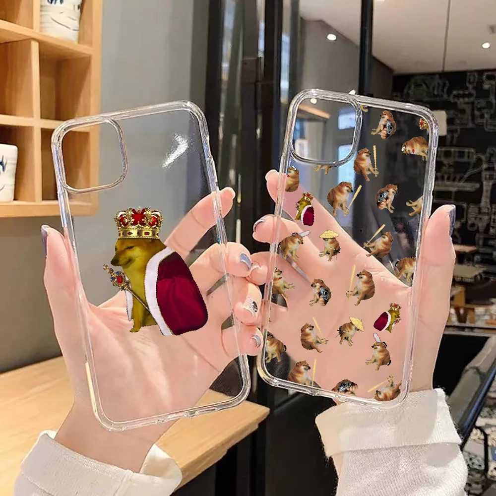

Funny Cheems Doge Phone Case For Huawei Honor 6 7 8 9 10 10i 20 A C X Lite Pro Play transparent tpu cell cover pretty Etui 3D