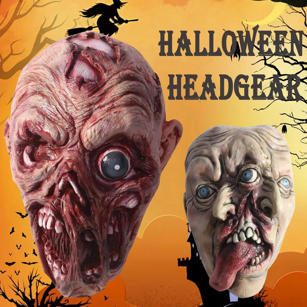 

2023 Mask Horror Headgear Halloween Horror Mask Masquerade Ghastly Creepy Scary Party Props Cosplay Accessories