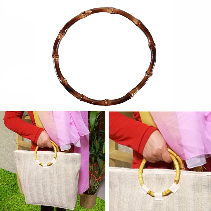 

DIY Dark Bamboo Handle For Bag Handbag Handmade Round Handle Bag Hardware For Handbag DIY Bag Accessories New