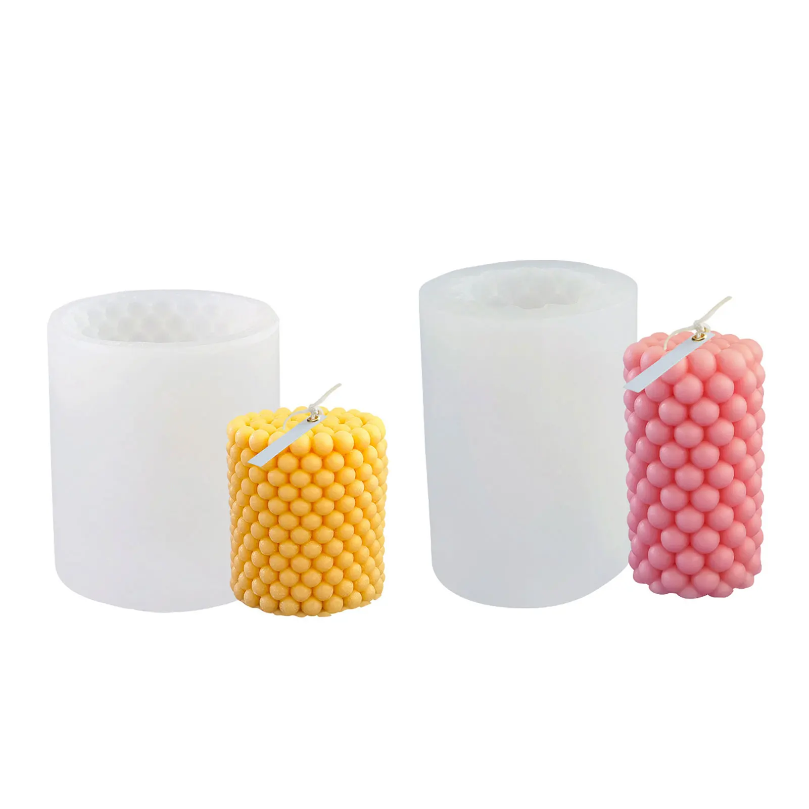 

3D Cylindrical Shape Candle Mould DIY Aromatherapy Candle Silicone Mold For Candle Making Handmade Soap Mold Home Decoration