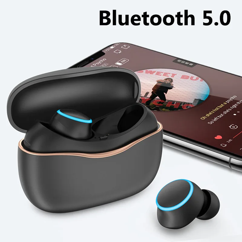 

2022 NEW TWS Wireless Bluetooth Headphones Smartphone Mini Headset Stereo Earbuds Sport Earpices For Xiaomi Huawei OPPO Black