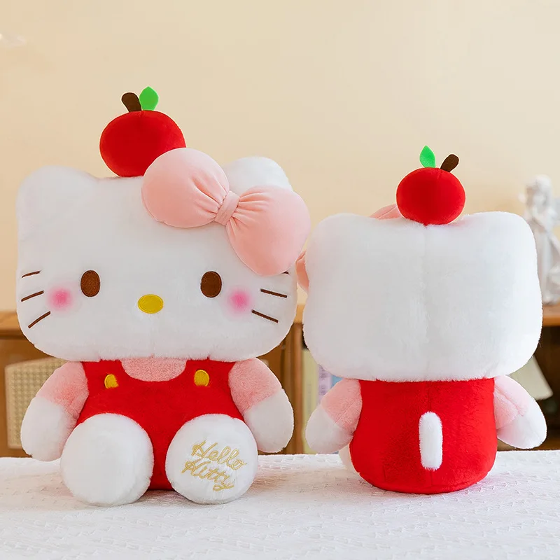 40/45 см мультяшная фруктовая кукла Apple KT Cat Plushier мягкая милая большая с бантом