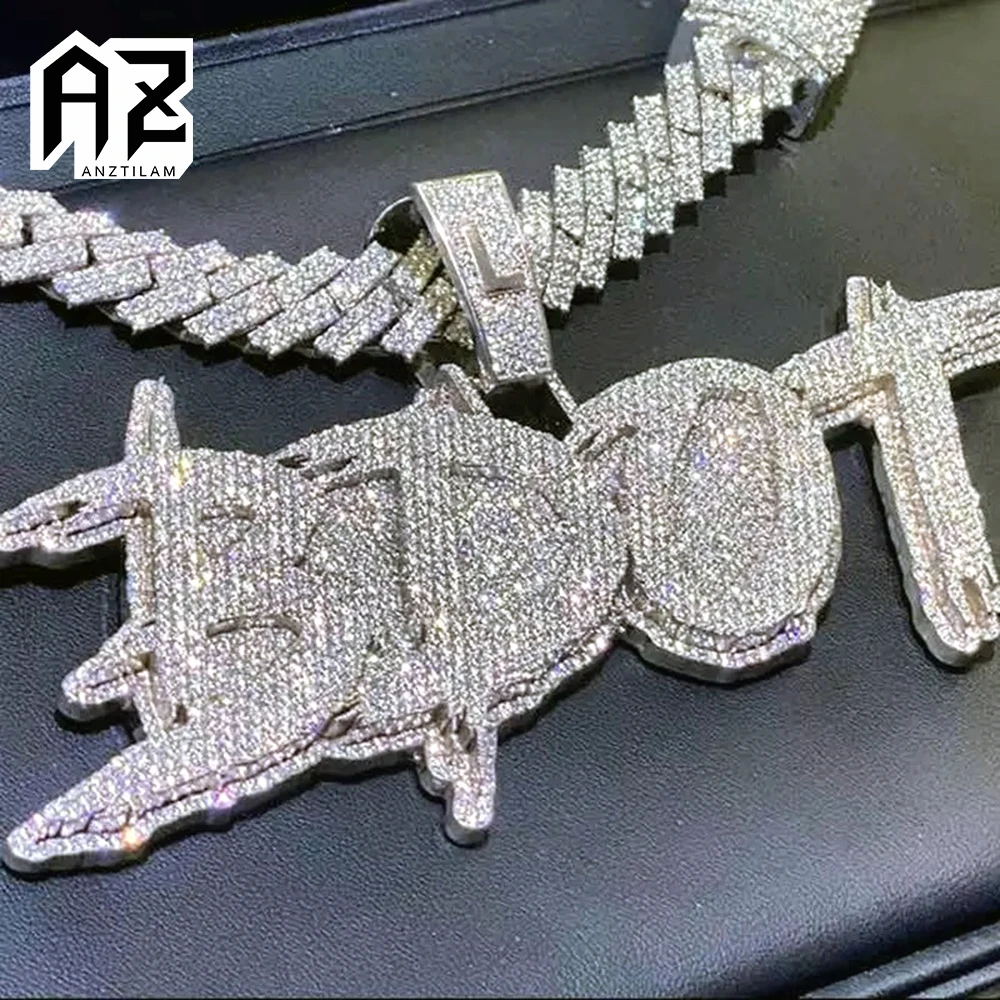 

Hot Customized letters Necklaces Men Bing Iced Out Custom Name Logo Necklace DIY Hip Hop Jewelry Free Shipping