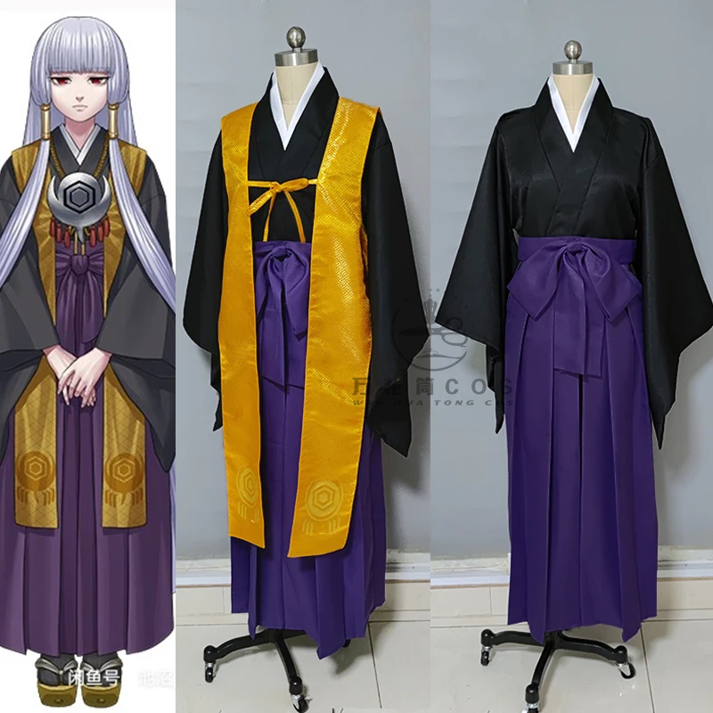 

COWOWO Anime! Raging Loop/Rei-Jin-G-Lu-P Uematsu Rikako Kimono Uniform Cosplay Costume Halloween Party Role Play Outfit Women