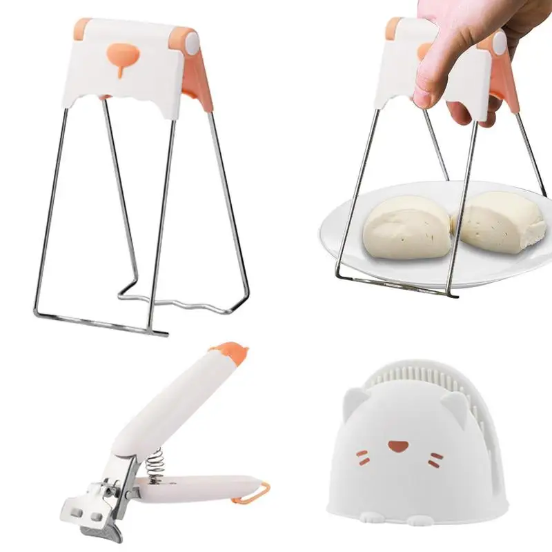 

Plate Clip Stainless Steel Kitchen Bowl Dish Pan Clips For Cooking 3 Pcs Pot Accessories Plate Retriever Tongs Silicone Glove