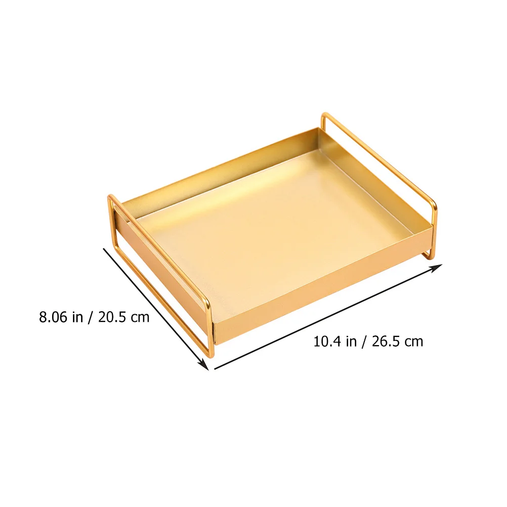 

Металлический Настольный лоток для хранения мелочей, стильная полка для ювелирных украшений (золотистая)
