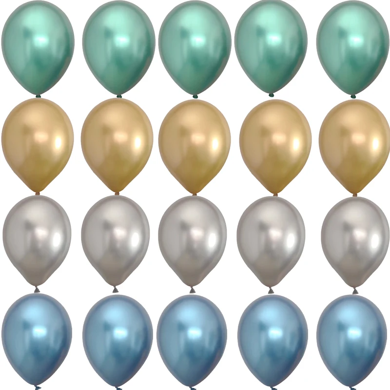 

20PCS 12inch Balloon Kit Retro Green Silver Gold Balls Birthday Wedding Anniversary Summer Party Decor Home Balon Supplies