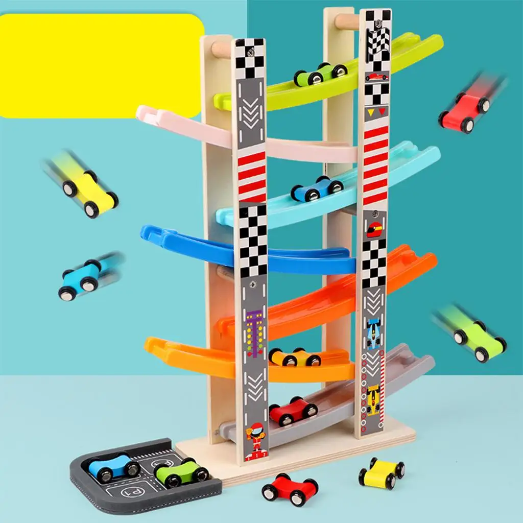 

Wooden Plastic Race Car Ramp Racer Glider Toy Car Slide Car Vehicle