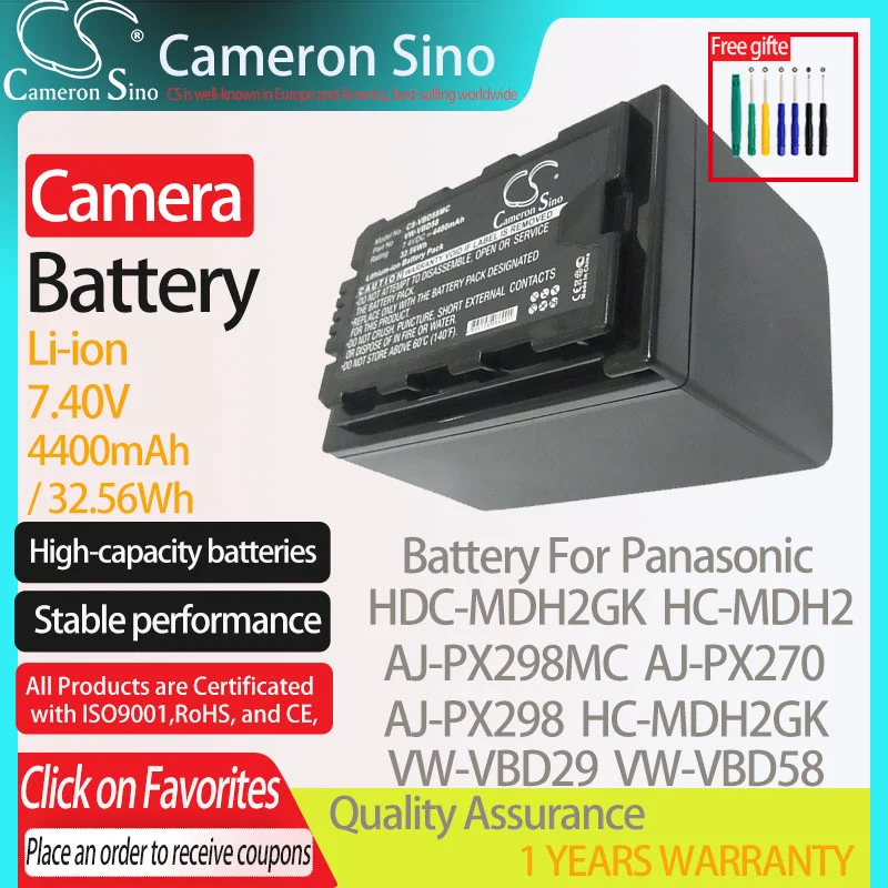 CameronSino Батарея для цифрового фотоаппарата Panasonic HDC-MDH2GK HC-MDH2 AJ-PX298MC AJ-PX270 подходит