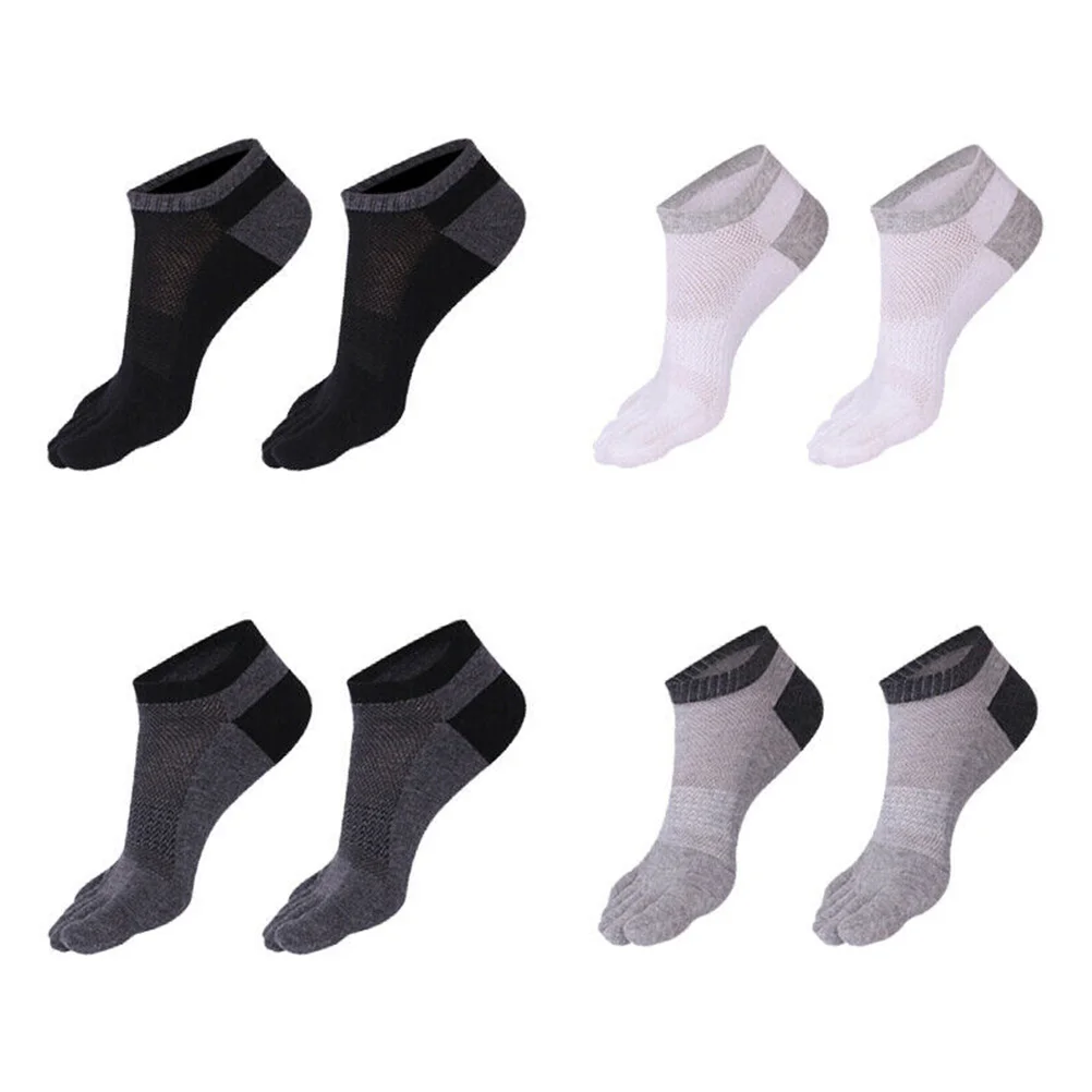 

8pcs Mens Cotton Toe Socks Five Finger Socks Invisible Socks Athletic Socks Crew Socks for Male Running Sports ( Assorted Color