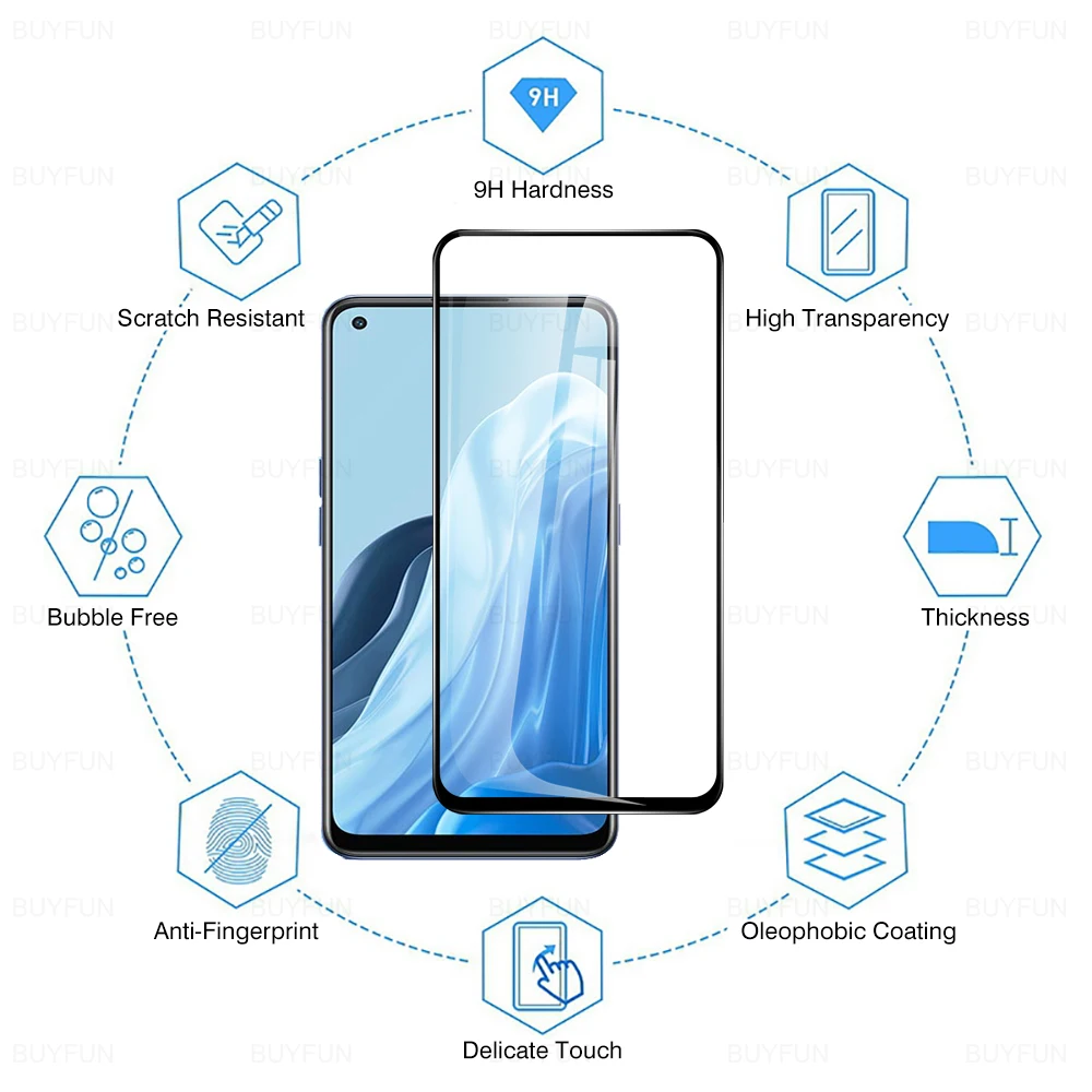 6 in 1 tempered glass for oppo find x5 x3 x2 lite screen protector film for reno7 z reno5 5g lite cover protective glass free global shipping