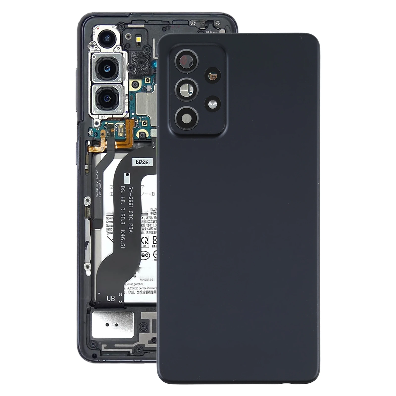 Original Battery Back Cover with Camera Lens Cover for Samsung Galaxy A52 5G/4G(Black) SM-A525/A526B