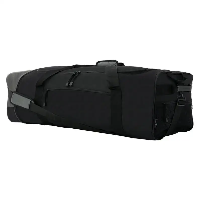 

Trim Stunning, Portable Collapsible Rolling Duffel in Sleek Black with Gray Trim