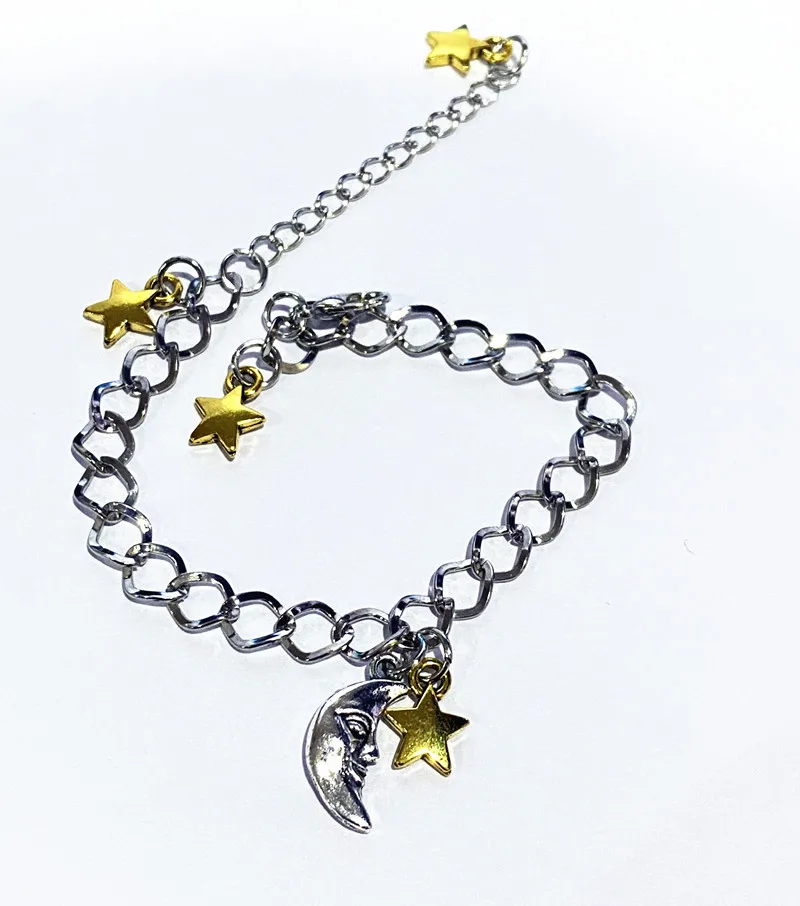 

Korean niche design star and moon combination stainless steel simple necklace