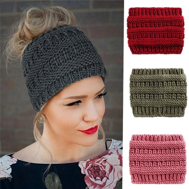 

Turban Hat Woven Twisted Headbands Solid Handmade Knitting Elastic Women Hairbands Ear Protected Warm Winter Headband