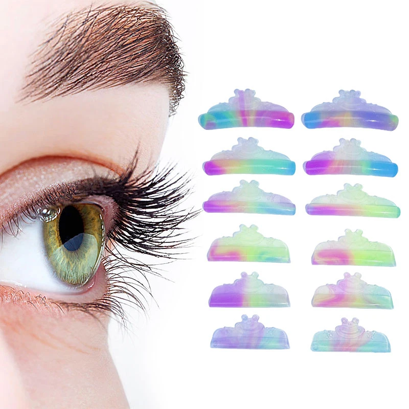 6 пар силиконовых подушечек для завивки ресниц в форме лягушки липкие стержни щит