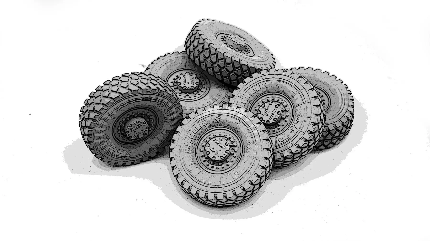 Модель RPG 35008-A 1/35 РОССИАНСКИЙ УРАЛ 63095 TYPHOON-U Версия колеса из гравитационной смолы