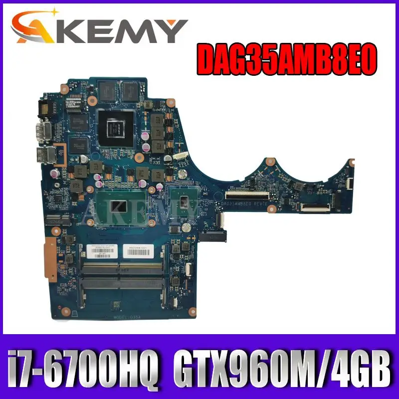 

Материнская плата DAG35AMB8E0 G35A для ноутбука HP 15-AX 15-bc015tx 15-BC 856678-601 856678-001 с процессором i7-6700HQ 960M/4 ГБ, тестовая работа