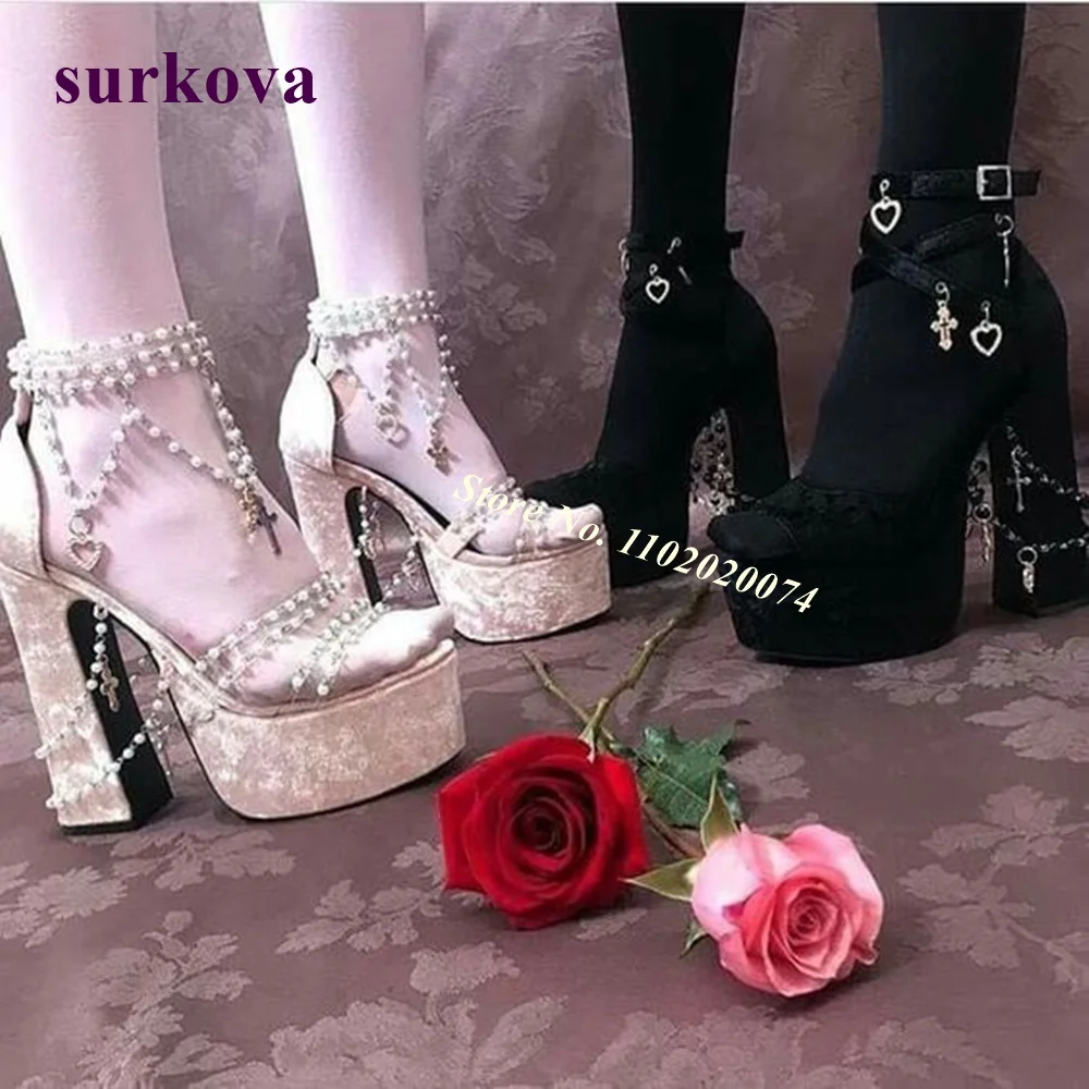 Женские бархатные Босоножки на платформе Элегантные дизайнерские сандалии