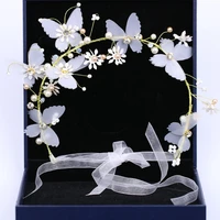 new flower butterfly hair accessories wedding bridal accessories wreath headdress