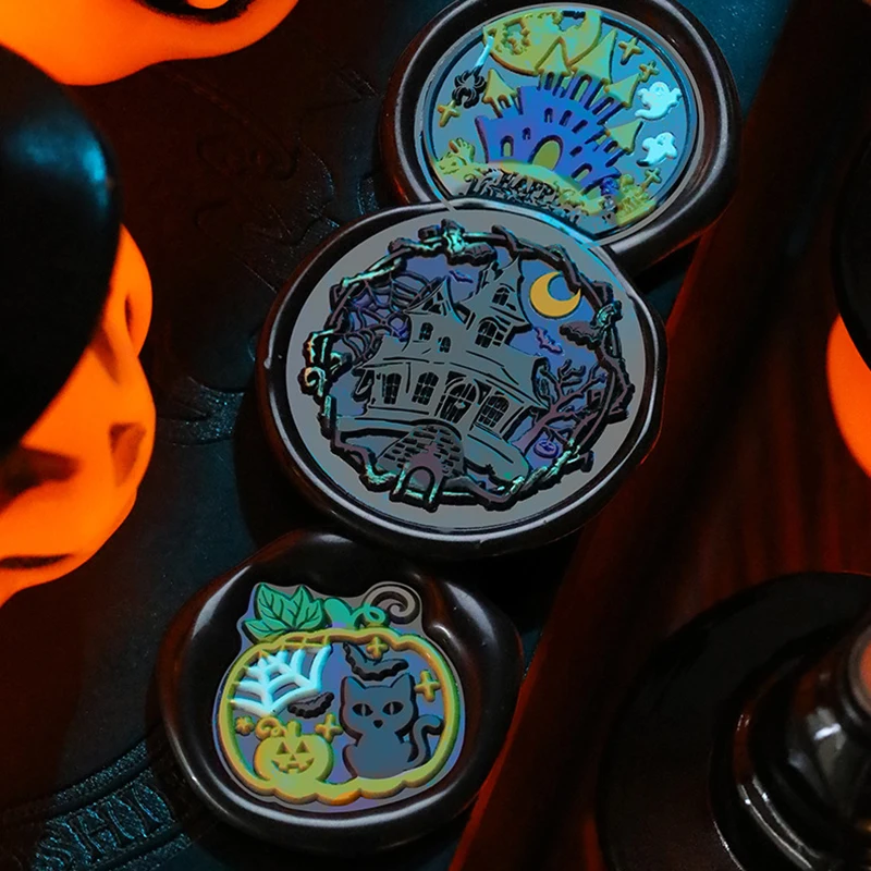 Воск искусственная Волшебная кошка ведьма метла череп Тыква Счастливый Хэллоуин