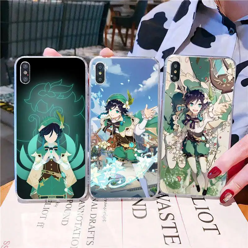 

YNDFCNB Genshin Impact Venti Phone Case for iPhone 11 12 13 mini pro XS MAX 8 7 6 6S Plus X 5S SE 2020 XR cover