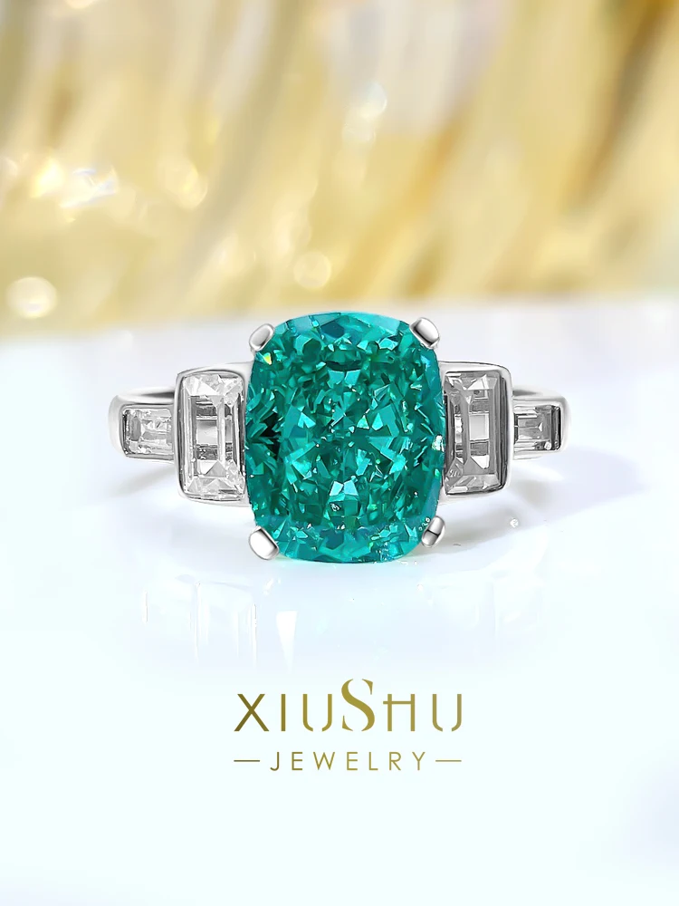 

Stylish and versatile, simple and classic tourmaline ring inlaid with imported high carbon diamond, high-grade and light luxury