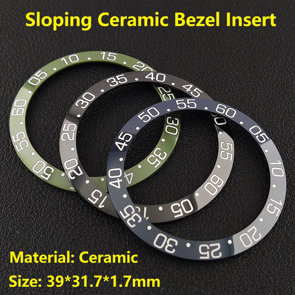 

39*31,7 мм наклонная безрамочная вставка для замены аксессуаров для часов вставка для керамической рамки