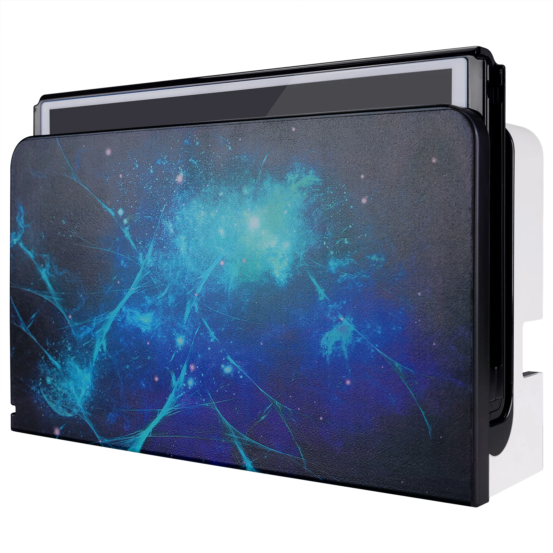 

PlayVital Blue Nebula Custom Dock Cover Hard Faceplate Shell for Switch OLED Charging Dock - Dock NOT Included