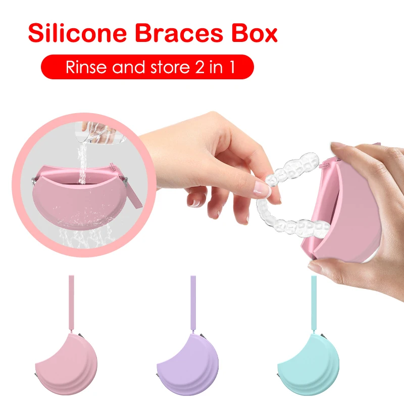 

1PC Portable Silicone Invisible Teeth Brace Storage Orthodontic Retainer Case Oral Hygiene Dental Supplies