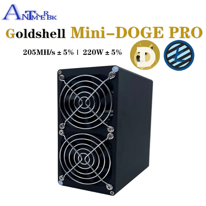 Goldshell - Mini Doge Pro, versión améliorée, offre limitée, 205MH/S,220W, Dogecoin FLC mineur plus économique Asic L3 + A1