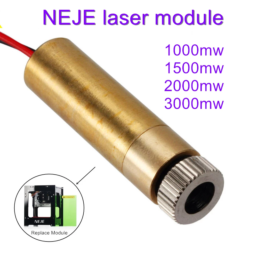 

2023 NEJE Laser Module 1000mW/1500mW/2000mW/3000mw 445nm/405nm Laser Head Replacement Kit for DK-8-KZ DK-BL Laser Engraver