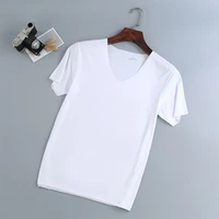 casual men ice silk t shirt summer gym tops short sleeved quick drying stretch fabric solid color tees tops breathable t shirt